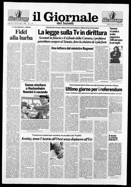 Il giornale del lunedi